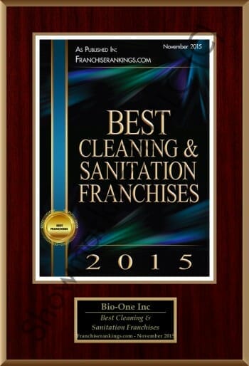 Bio-One Of Chula Vista decontamination and biohazard cleaning team award