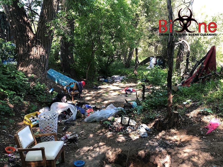 Homeless encampments pose multiple biohazards like sharp objects, rats, mice, cockroaches, and biological waste.