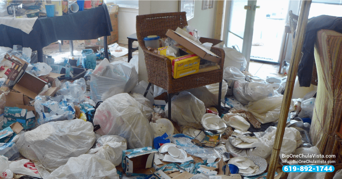 Clutter, squalor in residential property. Bio-One of Chula Vista.