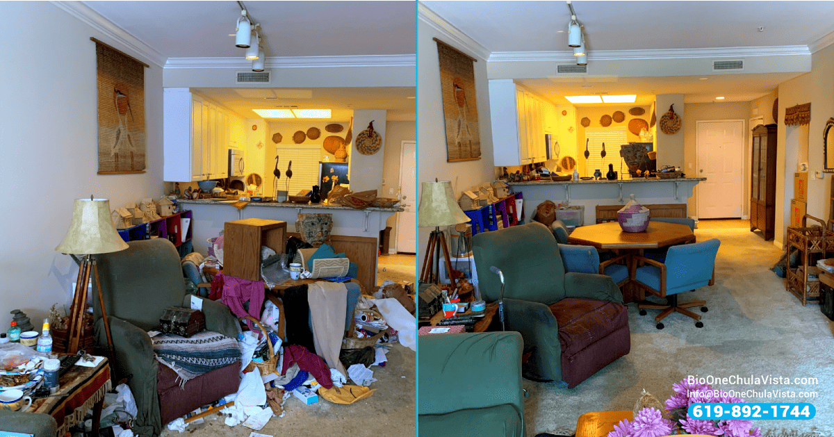 Apartment cleaned by Bio-One's clutter and waste removal technicians.