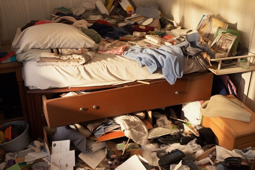 messy clutter house example bedroom