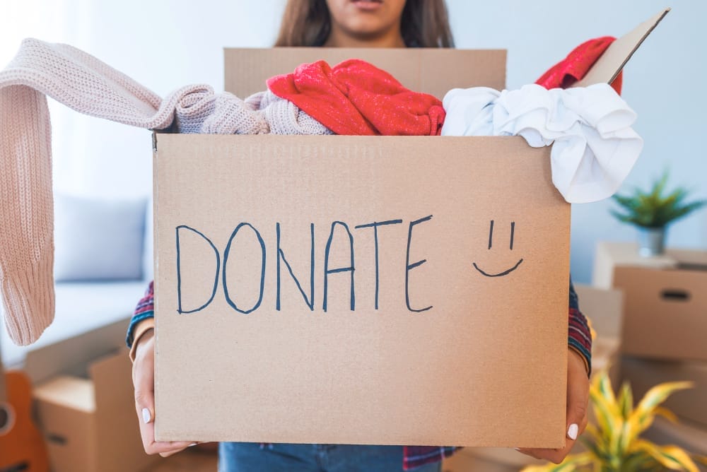 donating when decluttering and moving